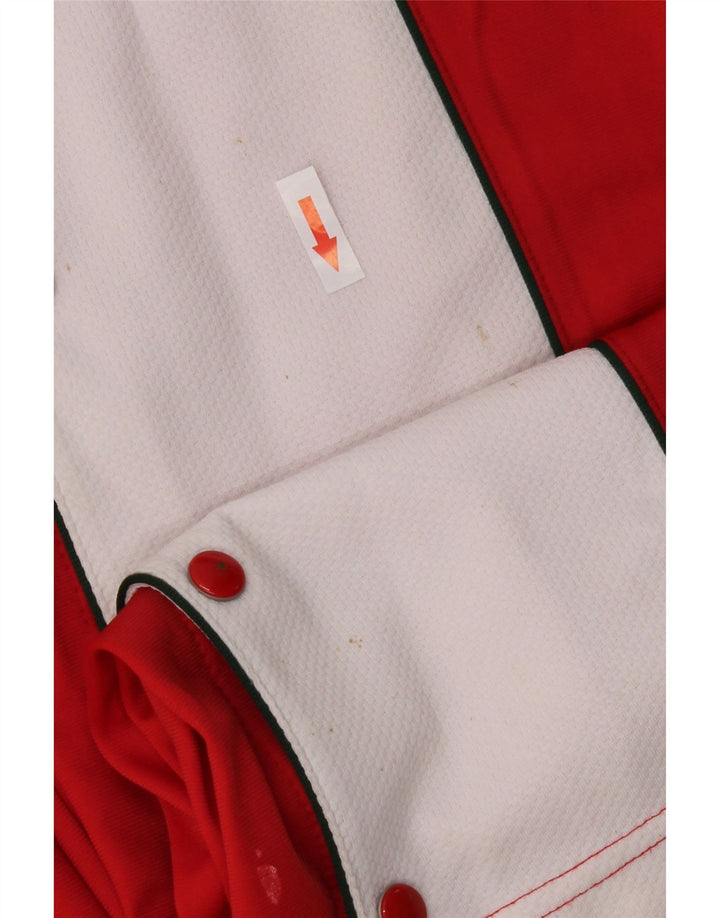 Pantaloni da tuta vintage da donna IT 40 Small Rosso Colourblock Poliestere