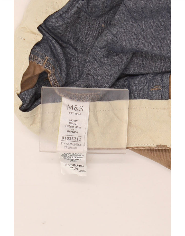 Pantaloncini chino da uomo Marks & Spencer W40 XL in cotone beige