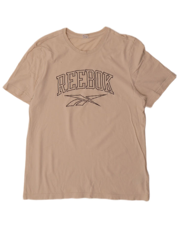 T-shirt grafica da uomo Reebok Top in cotone beige medio