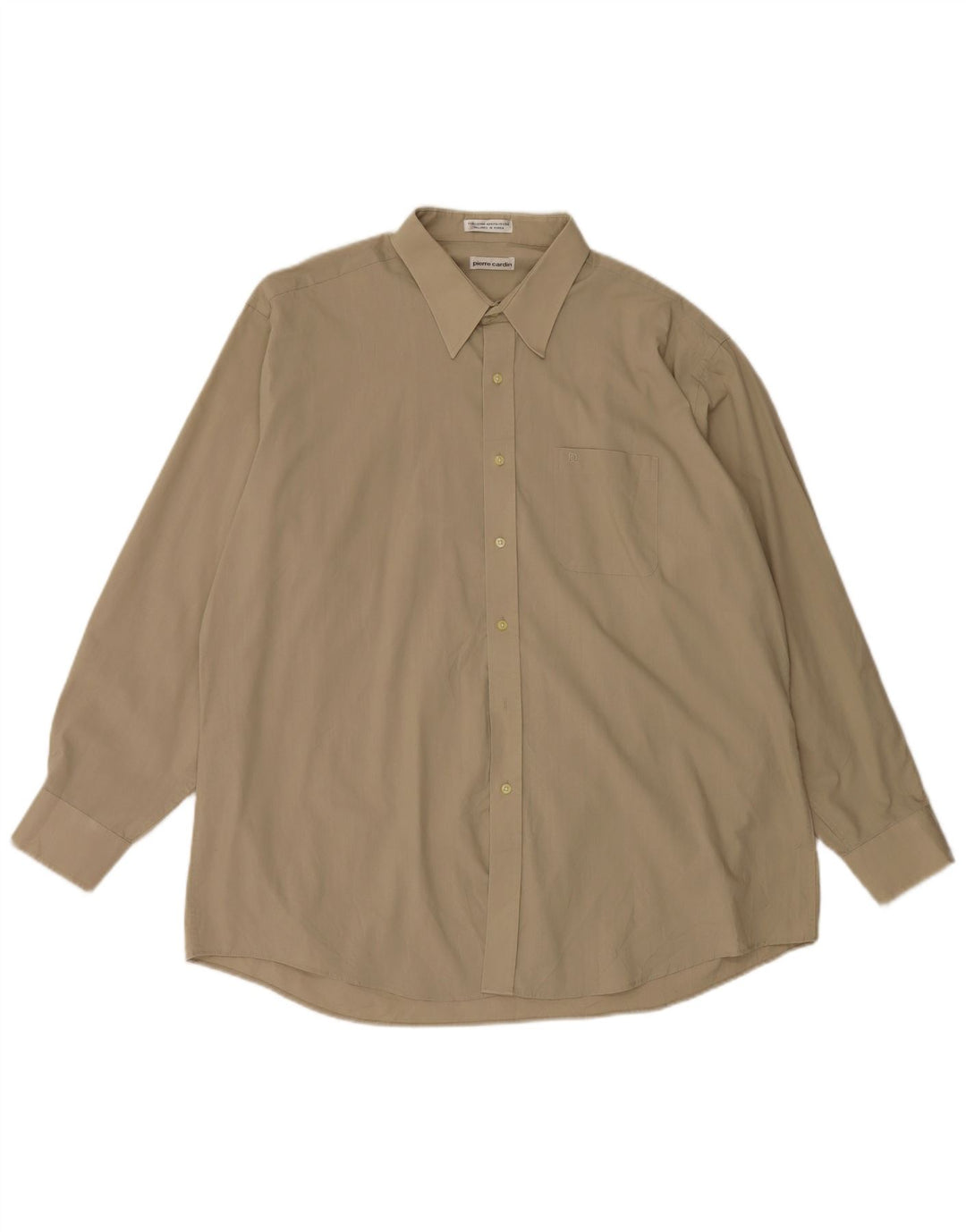 Camicia da uomo Pierre Cardin taglia 18 XL in cotone beige