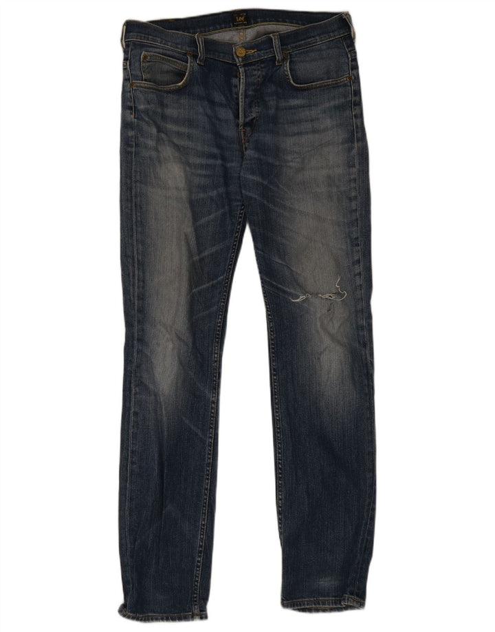 Jeans slim Lee Powell invecchiati da uomo W32 L34 cotone blu