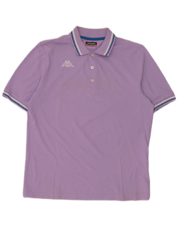 Polo Kappa da uomo in cotone viola medio