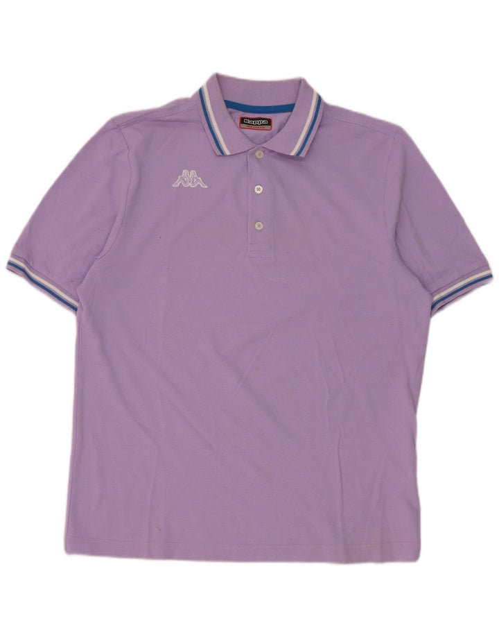 Polo Kappa da uomo in cotone viola medio