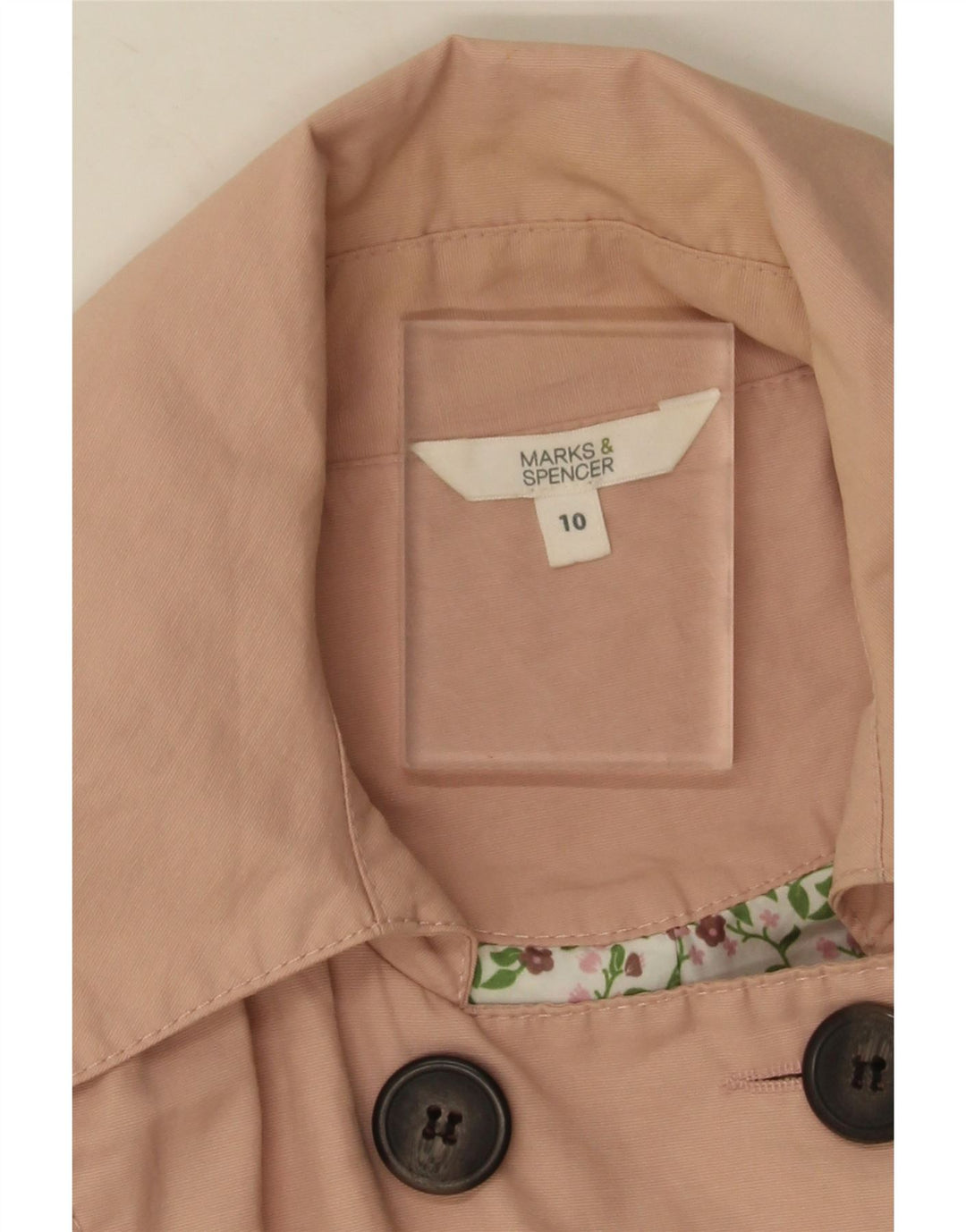 Trench da donna Marks & Spencer UK 10 piccolo cotone rosa