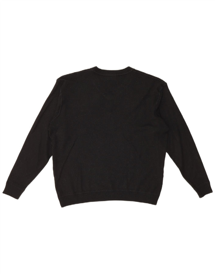 Maglione maglione da uomo con scollo a V Lacoste taglia 8 3XL lana nera