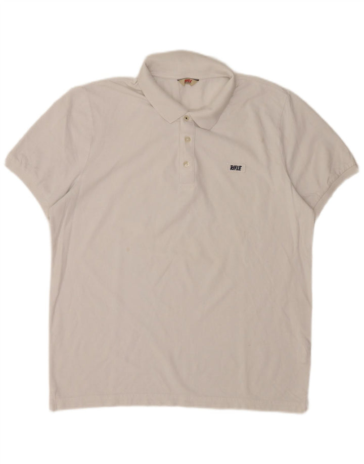 Polo da uomo Rifle XL in cotone bianco