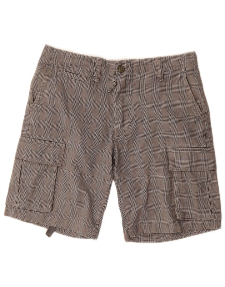 Pantaloncini cargo vintage da uomo W30 a quadri grigi medi