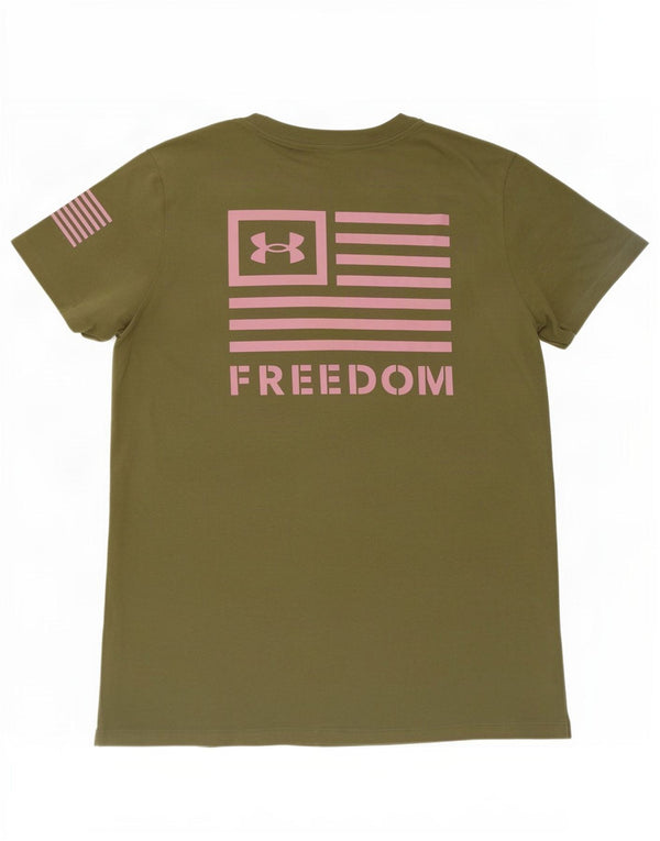 T-shirt grafica regolare da donna Under Armour Top UK 14 Large Green Cotton