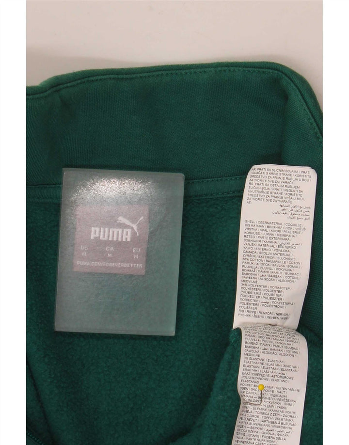 Giacca da ginnastica grafica da uomo Puma in cotone color block verde medio