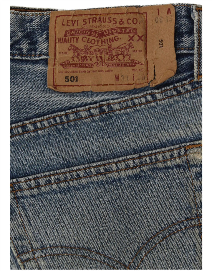 Pantaloni caldi in denim a vita alta Levi's 501 da donna W31 blu medio