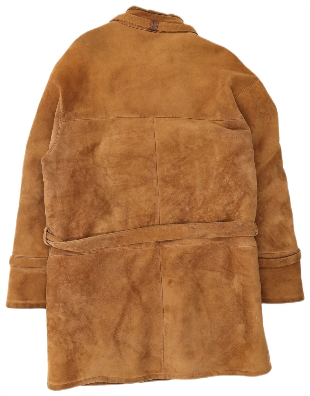 Cappotto vintage in shearling da uomo UK 36 piccolo marrone