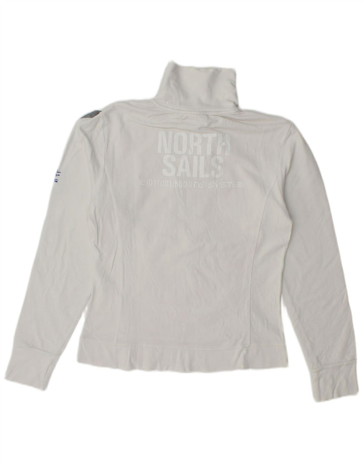 Felpa con collo con zip grafica da donna North Sails Maglione UK 14 Large Bianco