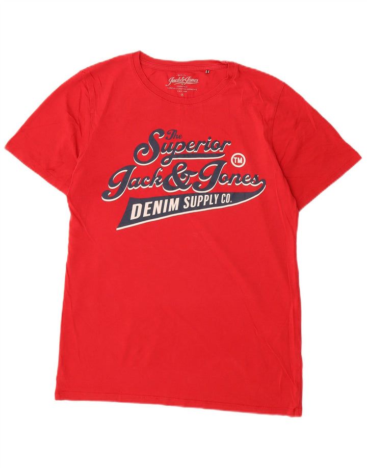 Jack & Jones T-shirt grafica Denizen da uomo in cotone rosso medio
