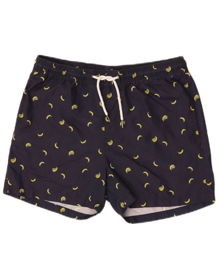 Pantaloncini da bagno grafici da uomo Jack & Jones piccoli in poliestere blu navy
