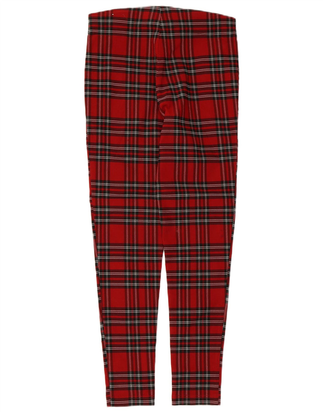 Pantaloni casual slim da donna Zara medi W28 L26 viscosa a quadri rossi