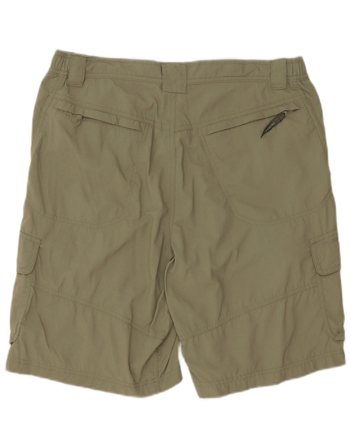 COLUMBIA Pantaloncini cargo da uomo in titanio medi W32 nylon kaki