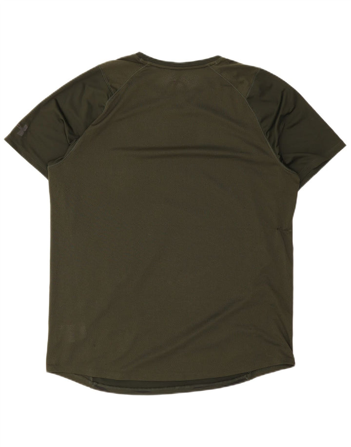 T-shirt aderente da uomo Under Armour Top XL poliestere a righe verdi