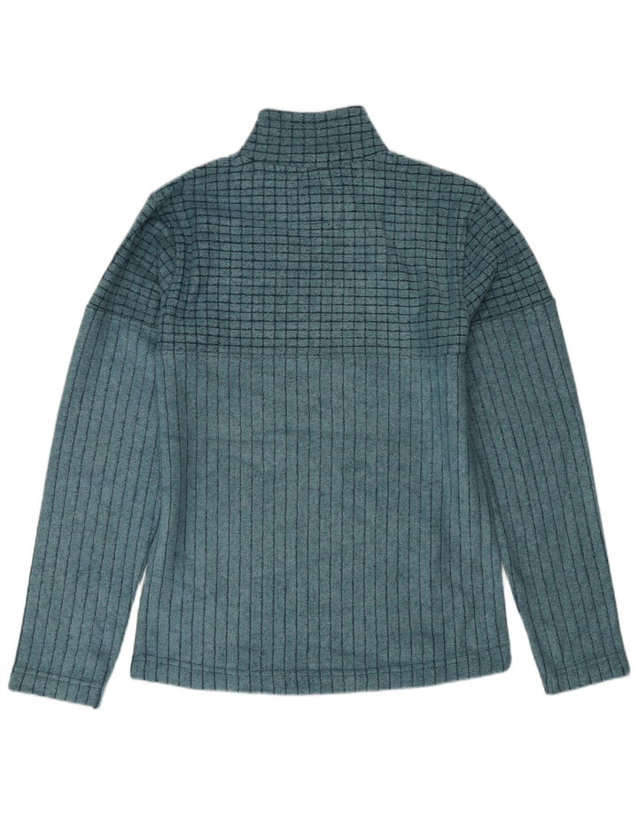 Felpa da uomo con collo con zip Weird Fish, piccola, in poliestere blu