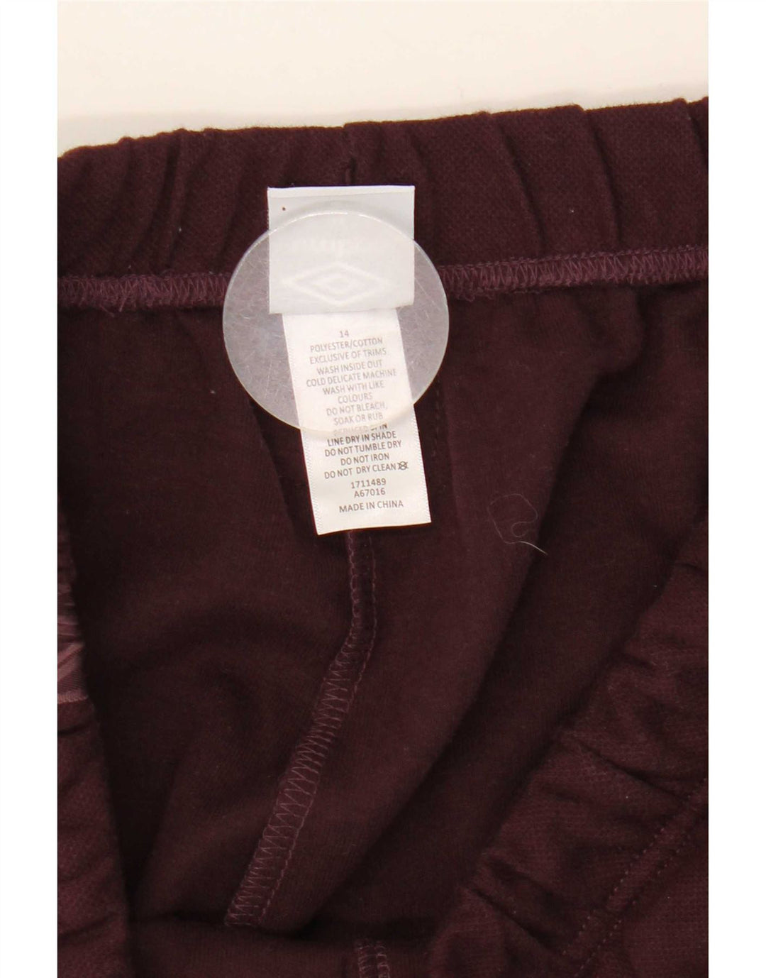 Pantaloni da tuta con grafica da donna Umbro UK 14 Large Bordeaux Poliestere