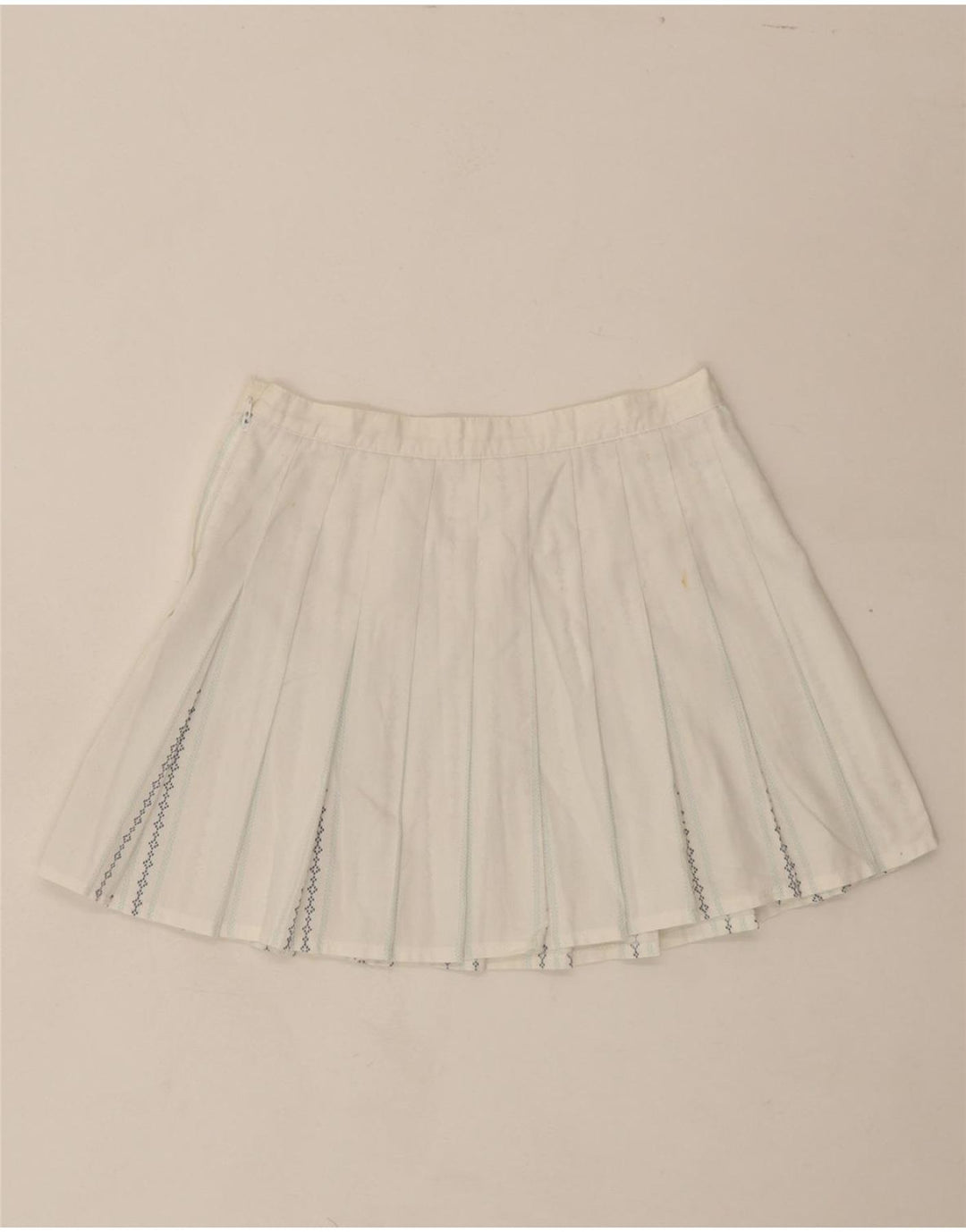 SERGIO TACCHINI Womens Pleated Mini Skirt IT 44 Medium W26  White Vintage Sergio Tacchini and Second-Hand Sergio Tacchini from Messina Hembry 