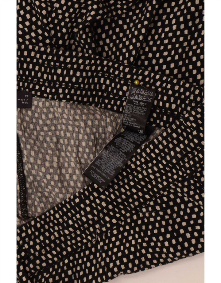 Pantaloncini chino da donna Marks & Spencer UK 14 Large W34 neri maculati