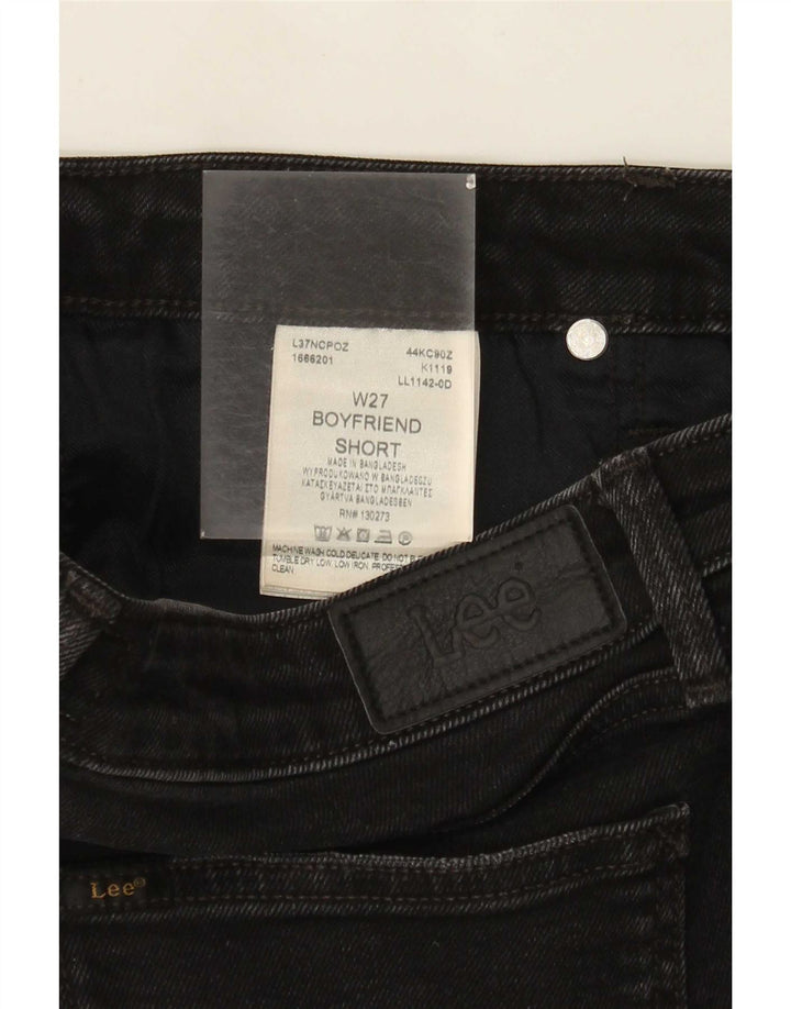 Pantaloncini di jeans Boyfriend da donna Lee W27 piccoli in cotone nero