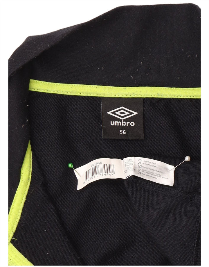 Giacca da ginnastica grafica da uomo Umbro IT 56 XL in cotone nero