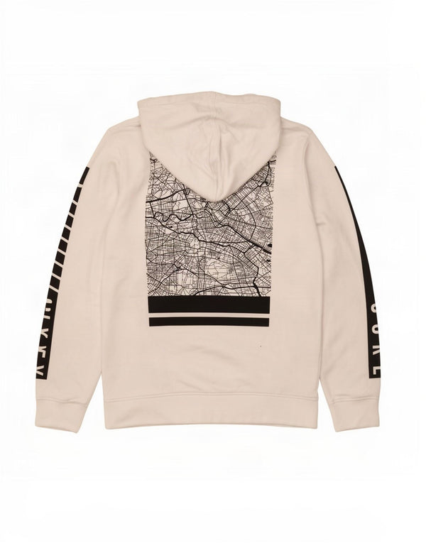 Jack & Jones - Felpa con cappuccio grafica da uomo, grande, in cotone color block bianco