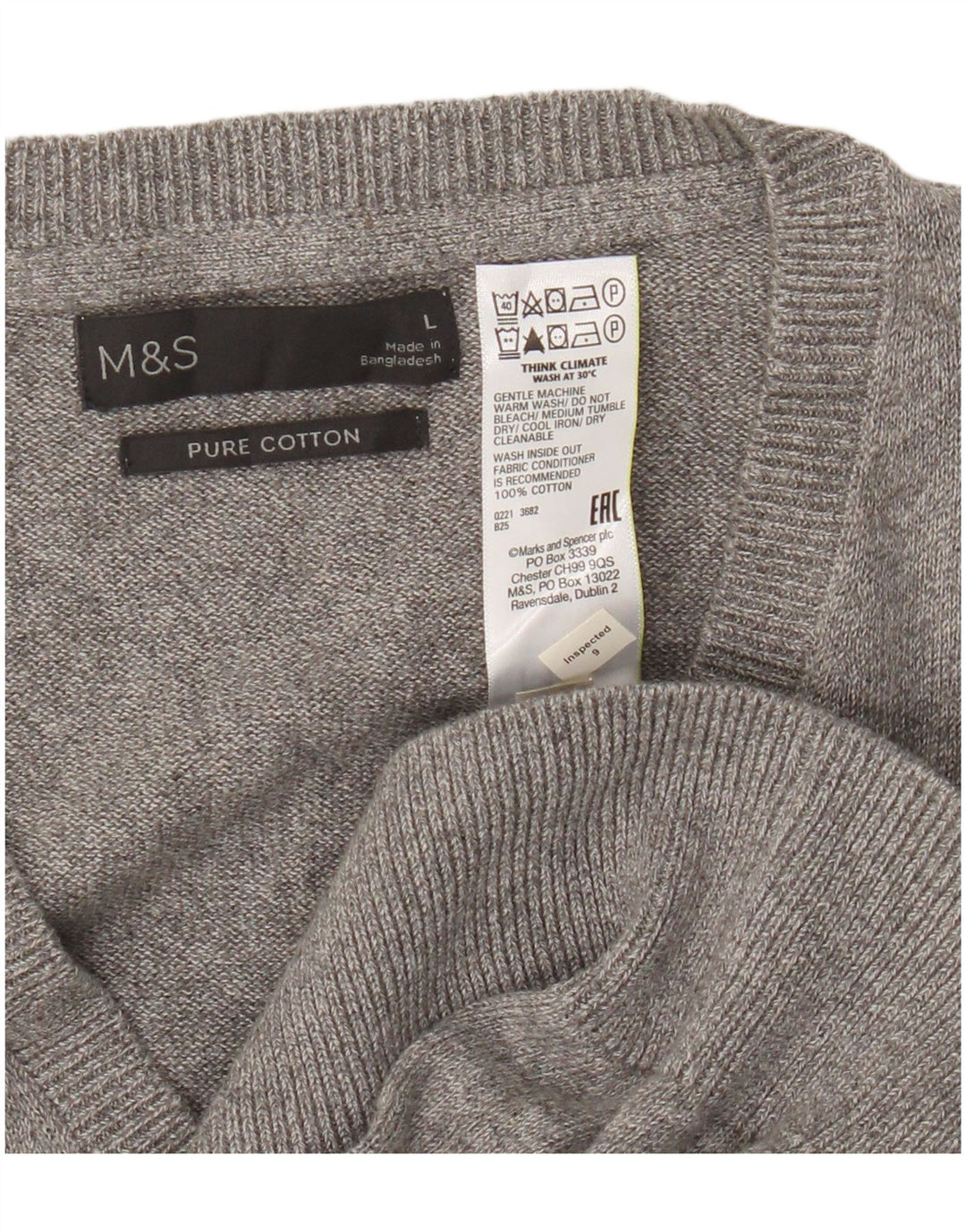 Canottiera da uomo Marks & Spencer grande in cotone grigio