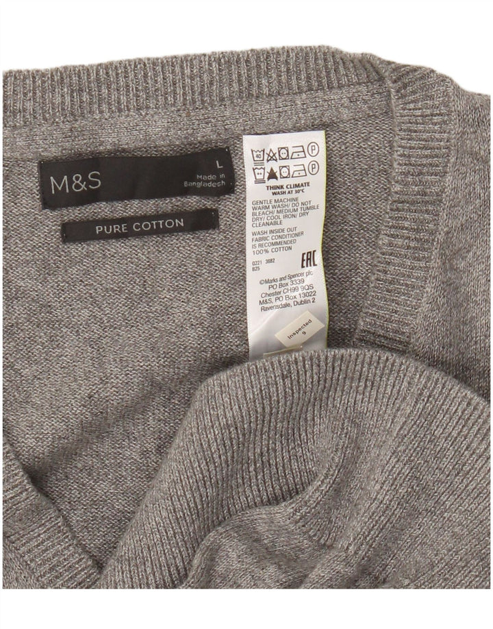 Canottiera da uomo Marks & Spencer grande in cotone grigio