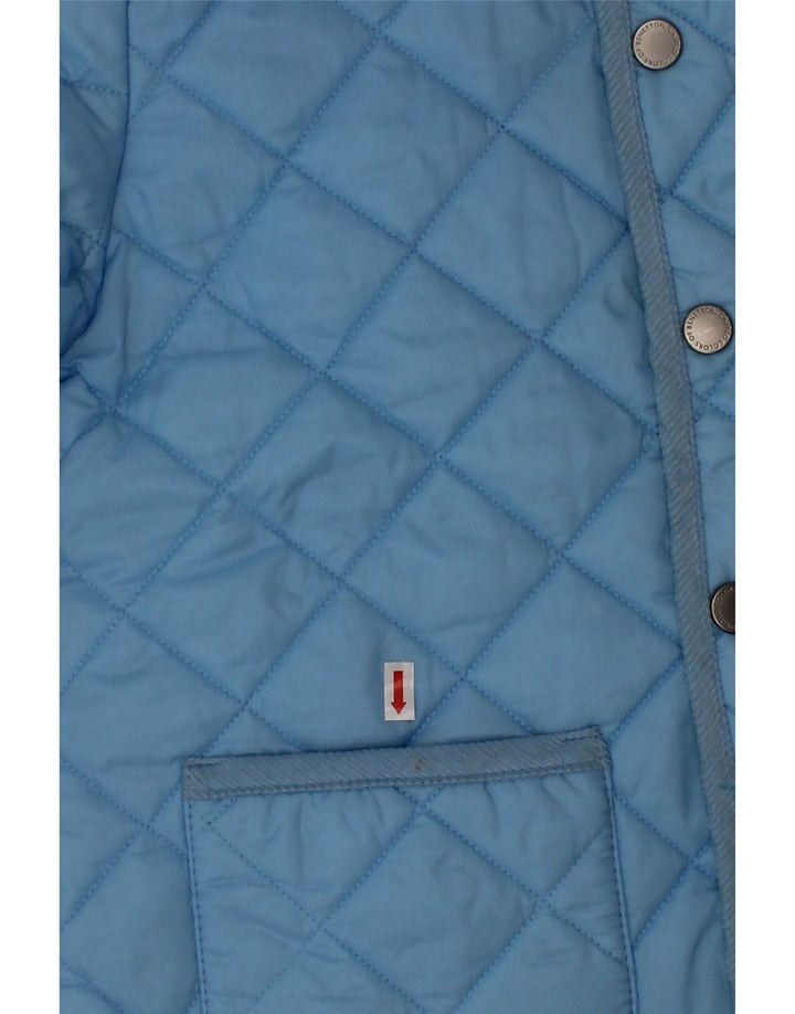 Giubbotto Trapuntato Bambino Benetton 7-8 Anni Nylon Blu Medio