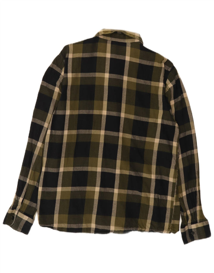 VOLCOM Camicia da uomo in flanella di cotone a quadri kaki grandi