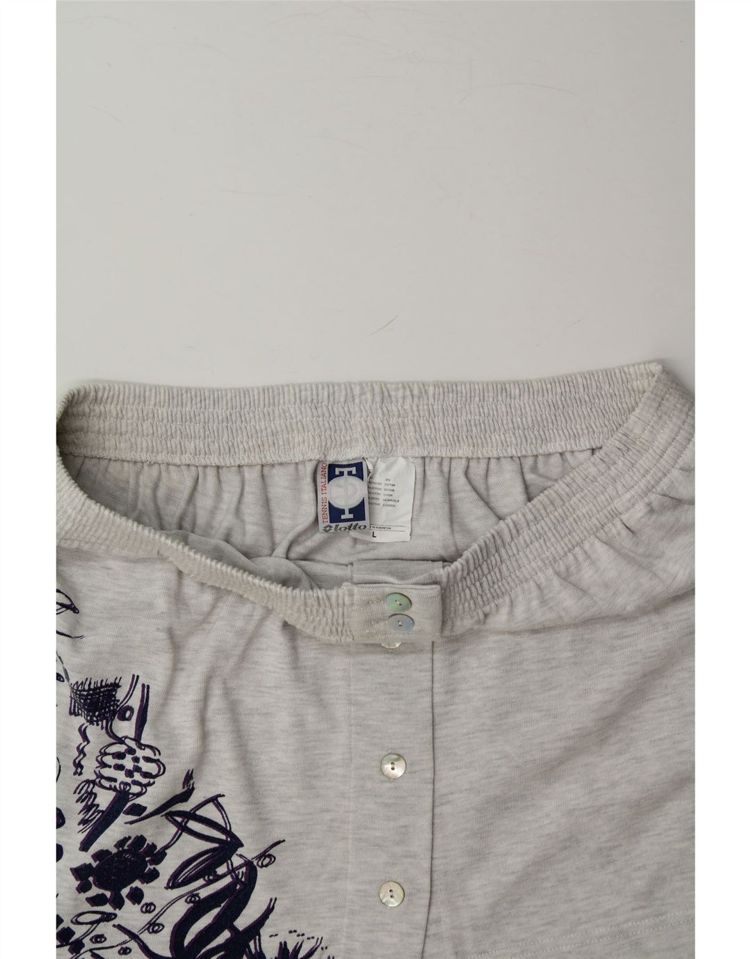 LOTTO Womens Abstract Pattern Mini Skirt Large W34 Grey Polyester Vintage Lotto and Second-Hand Lotto from Messina Hembry 