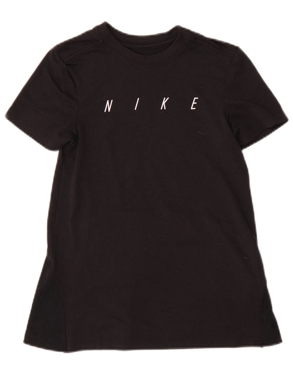 Abito t-shirt con grafica Nike Dri Fit per ragazze 8-9 anni piccolo in poliestere nero