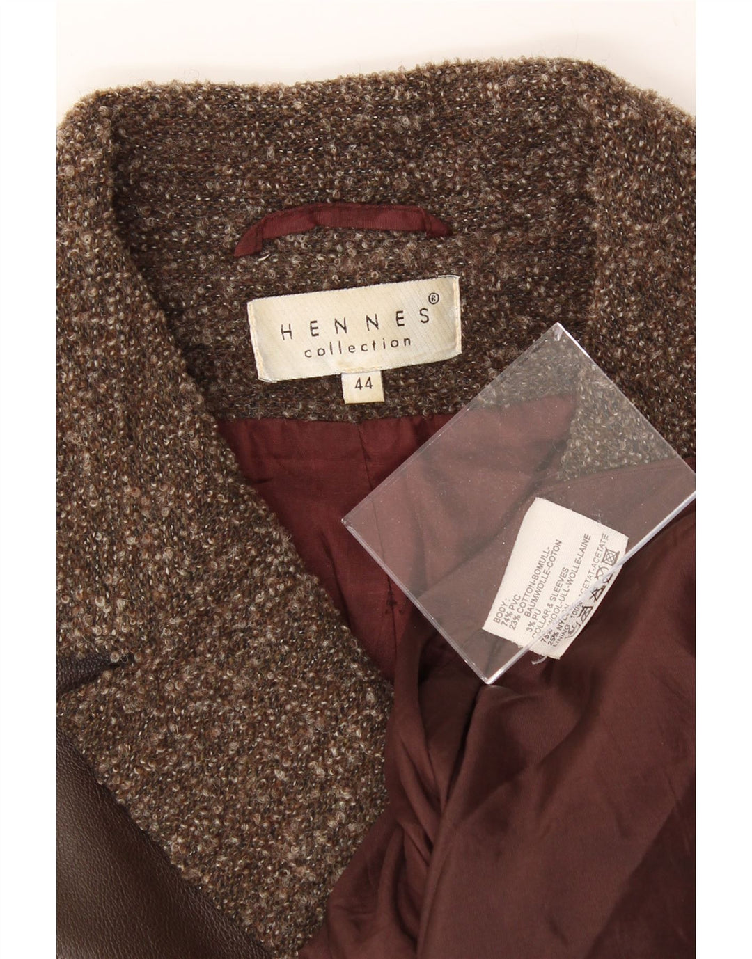 HENNES Womens Double Breasted Blazer Jacket IT 44 Medium Brown Vintage Hennes and Second-Hand Hennes from Messina Hembry 