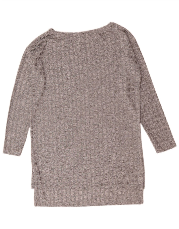 Top tunica a maniche lunghe da donna Zara UK 10 piccoli quadri grigi