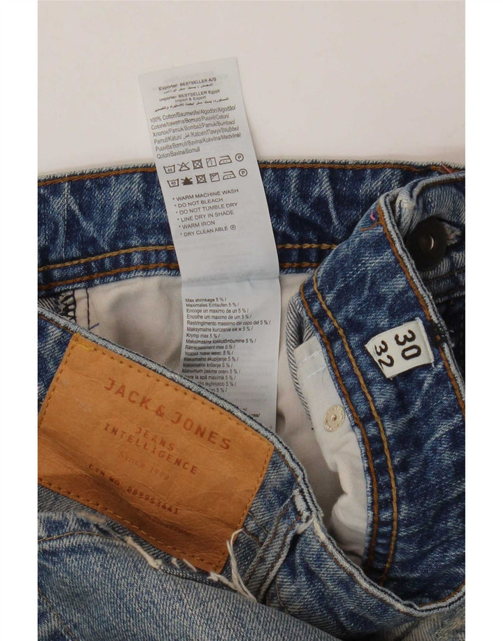 Jack & Jones Jeans Mike Comfort Fit Slim da uomo W30 L32 Patchwork blu