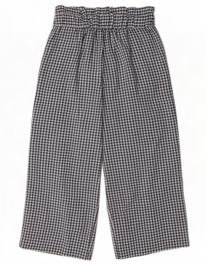 Pantaloni Capri Cullotes da donna Zara medi W28 L22 a quadretti blu navy