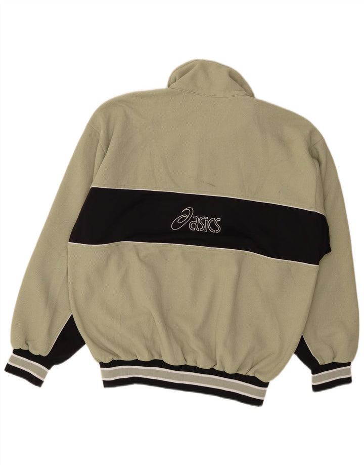 Giacca da ginnastica grafica ASICS da uomo, grande, in poliestere color block verde