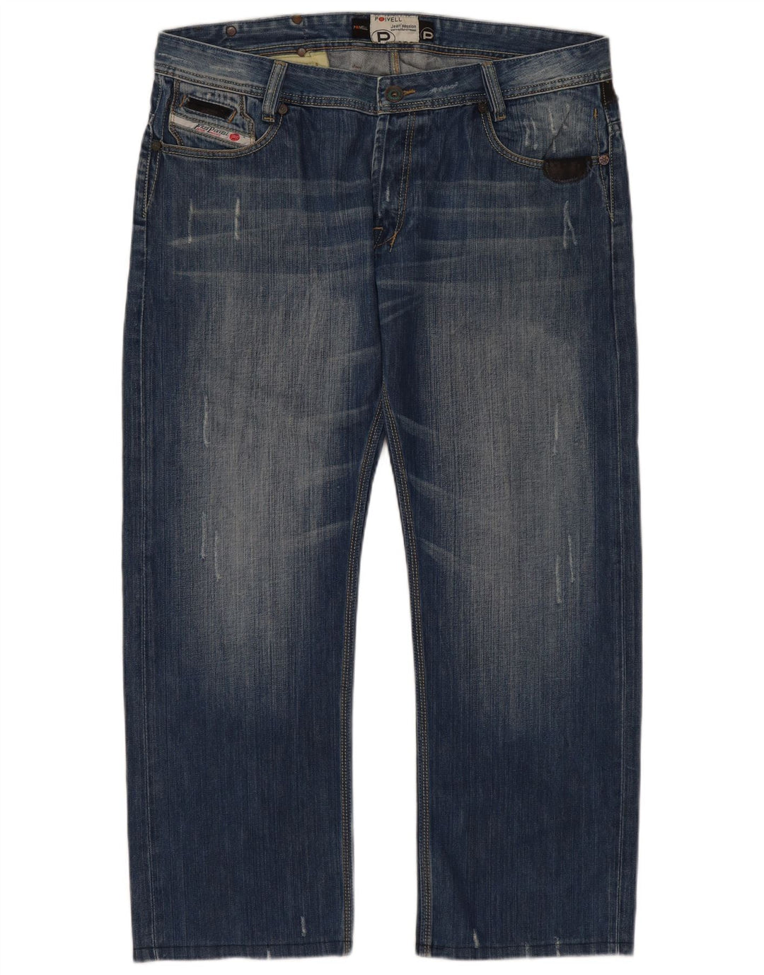 Jeans dritti da uomo vintage W40 L30 in cotone blu