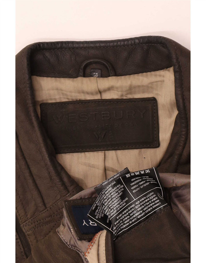 WESTBURY Giubbotto bomber in pelle scamosciata da uomo IT 58 4XL Pelle kaki
