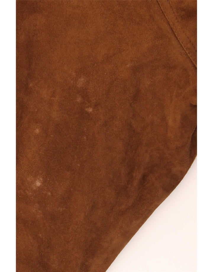 Giubbotto bomber vintage in pelle scamosciata da uomo IT 54 2XL in pelle marrone