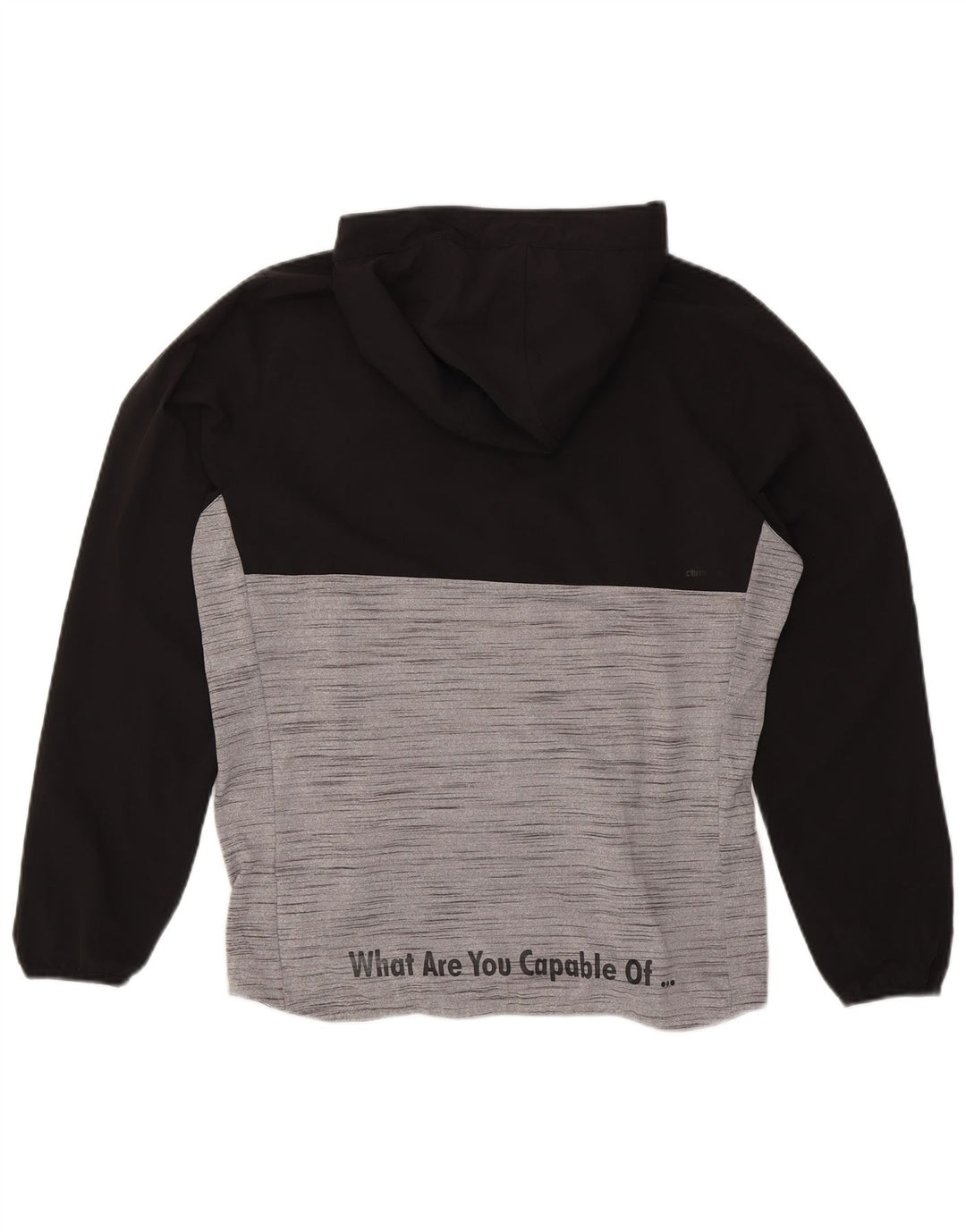 Felpa con cappuccio grafica ADIDAS da uomo Climalite, blocco colore nero medio