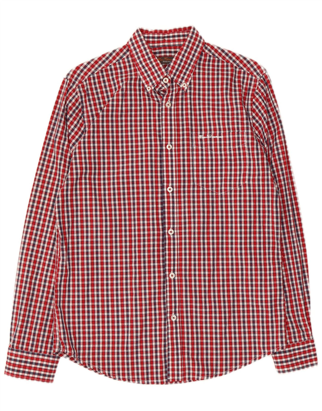Camicia da uomo Ben Sherman in cotone a quadri rossi piccoli