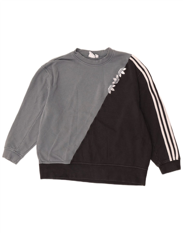 Felpa grafica da donna Adidas Jumper UK 12 Colorblock grigio medio