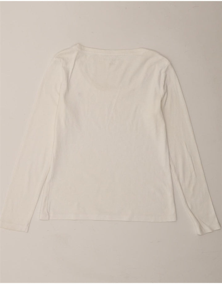 TOMMY HILFIGER Womens Top Long Sleeve UK 14 Medium White