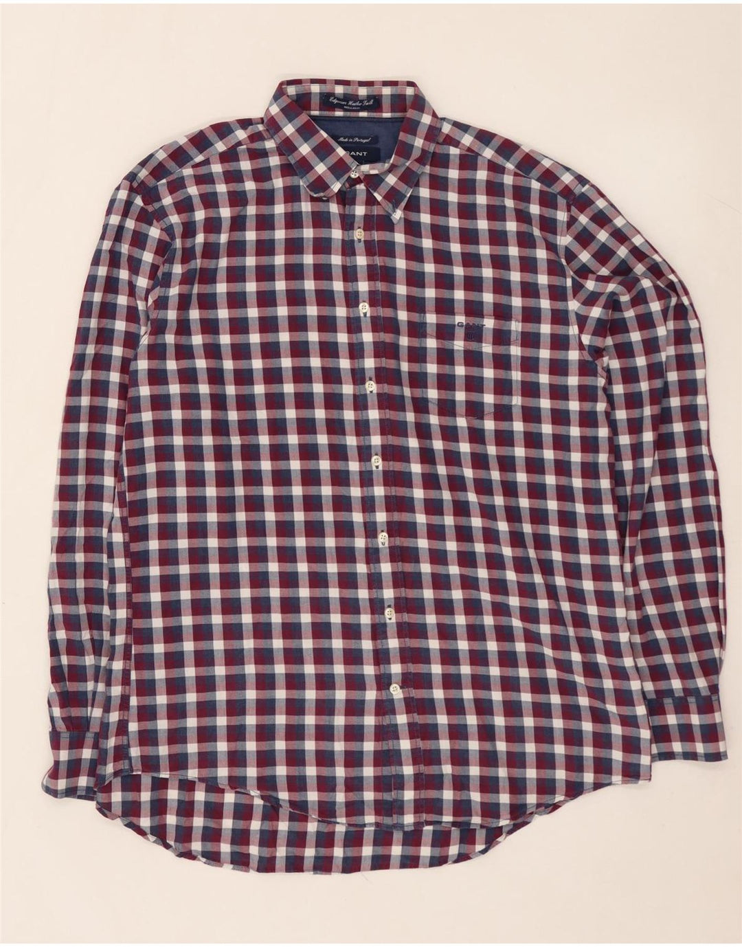 GANT Camicia da uomo in flanella vestibilità regolare XL in cotone a quadri multicolore