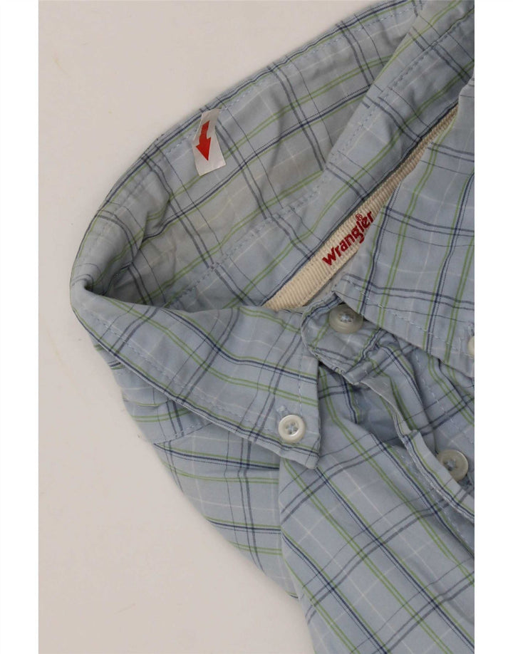 Camicia a maniche corte da uomo Wrangler 2XL in cotone a quadri blu