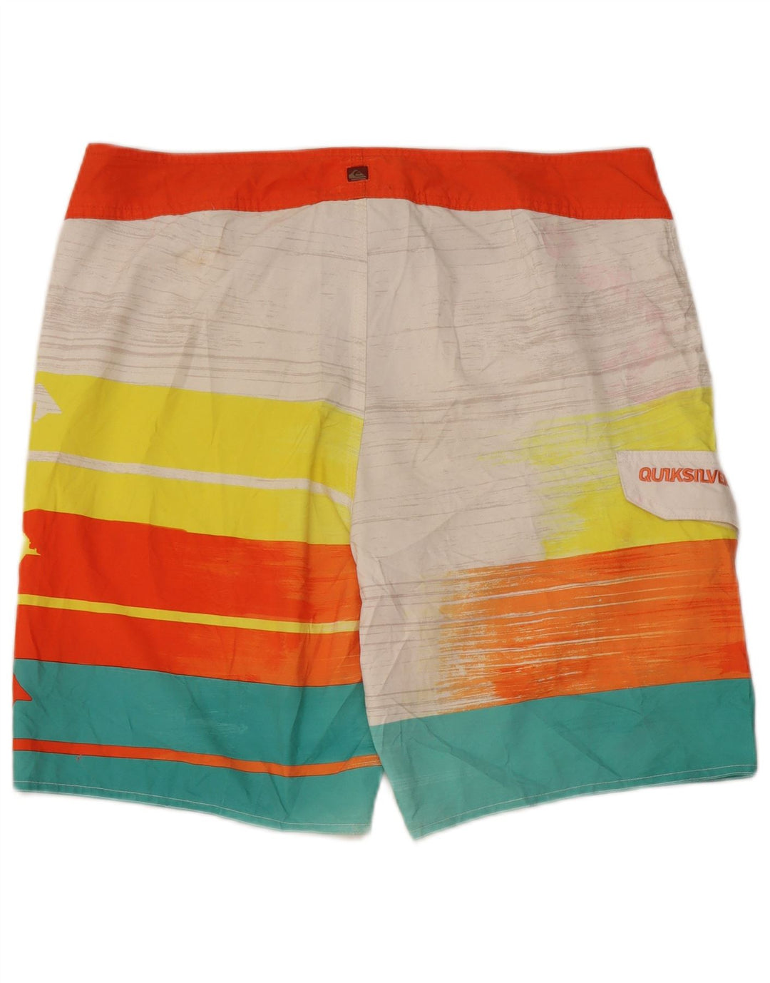Quiksilver Pantaloncini da bagno grafici da uomo di grandi dimensioni a righe multicolori