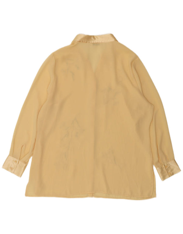 Marks & Spencer St. Michael camicia camicetta da donna UK 18 XL Giallo floreale
